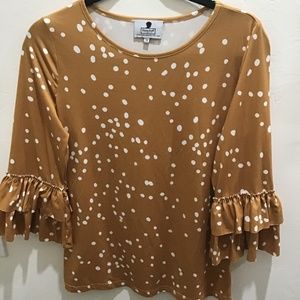 Dainty Jewells- Mustard Dot Layering Top